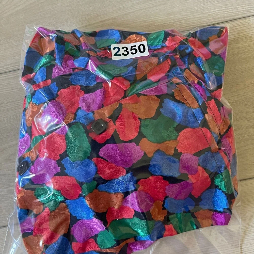 Vintage Ridge T Colorful Floral Print Long Sleeve Blouse Size 12 Party‎ Top